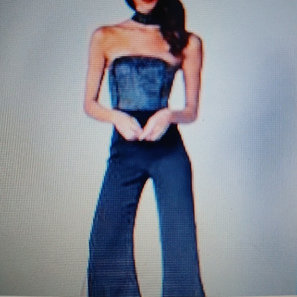 VENUS Strapless Rhinestone Jumpsuit